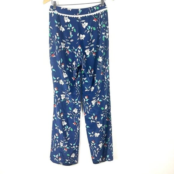 Paloma Blue Women's Wide Leg Floral Pants sz M Silk Designer Boho Chic Cottage - Picture 4 of 11